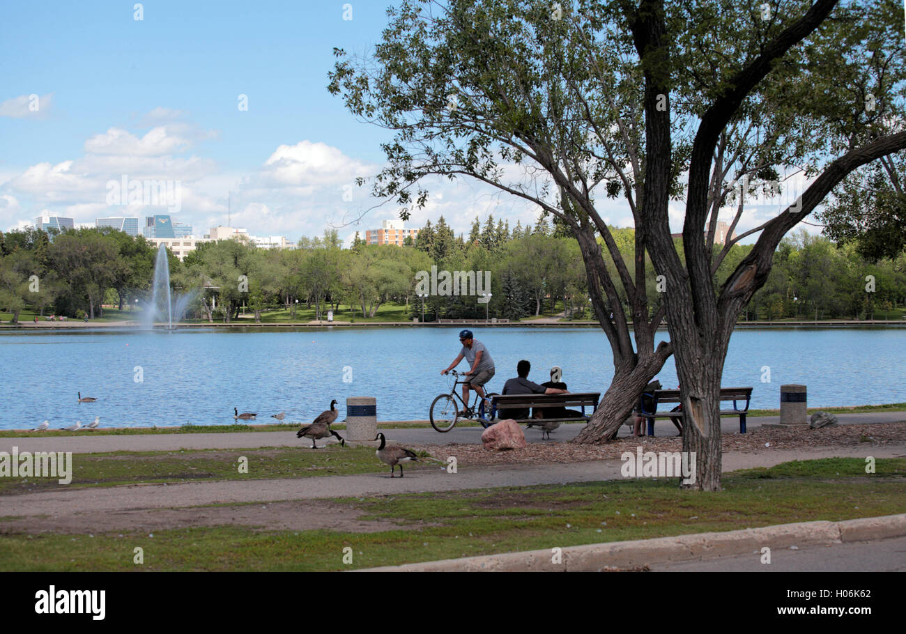 Scène de parc Wascana de Regina, Saskatchewan, Canada Banque D'Images