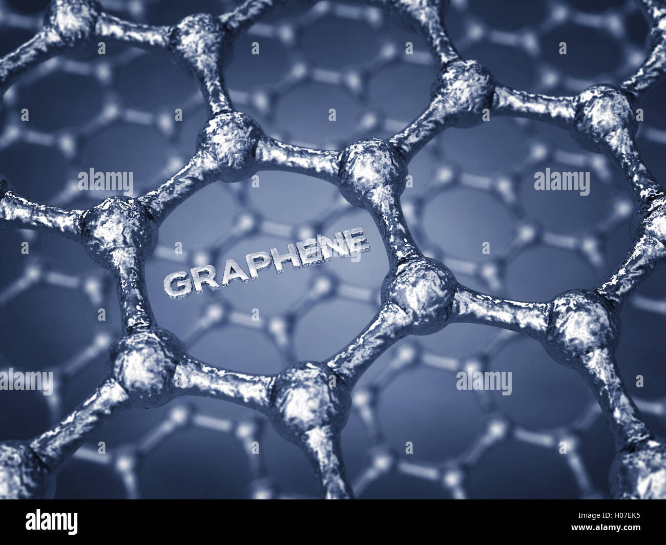 La structure des feuilles de graphène , la nanotechnologie Banque D'Images