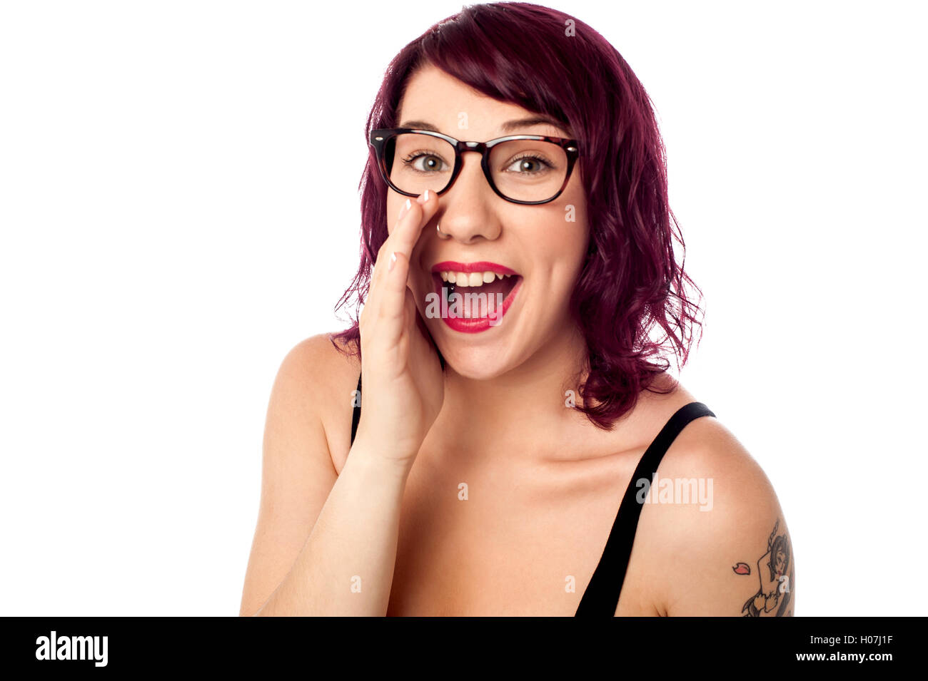 Un secret de partage des ados excités Banque D'Images