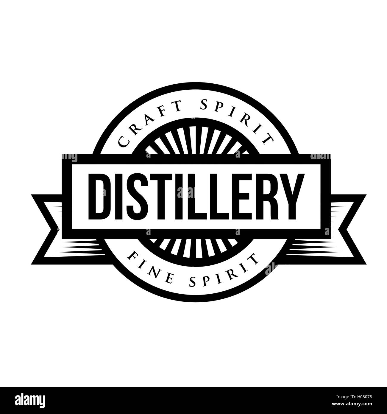 Logo vector vintage distillerie Illustration de Vecteur