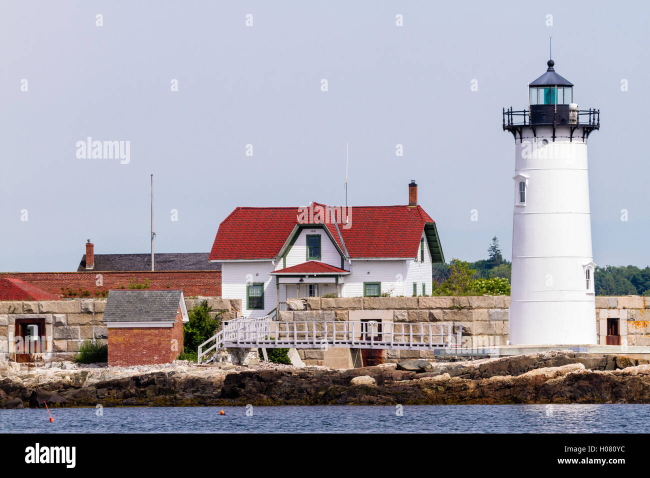 Phare du port de Portsmouth, New Castle, New Hampshire Banque D'Images