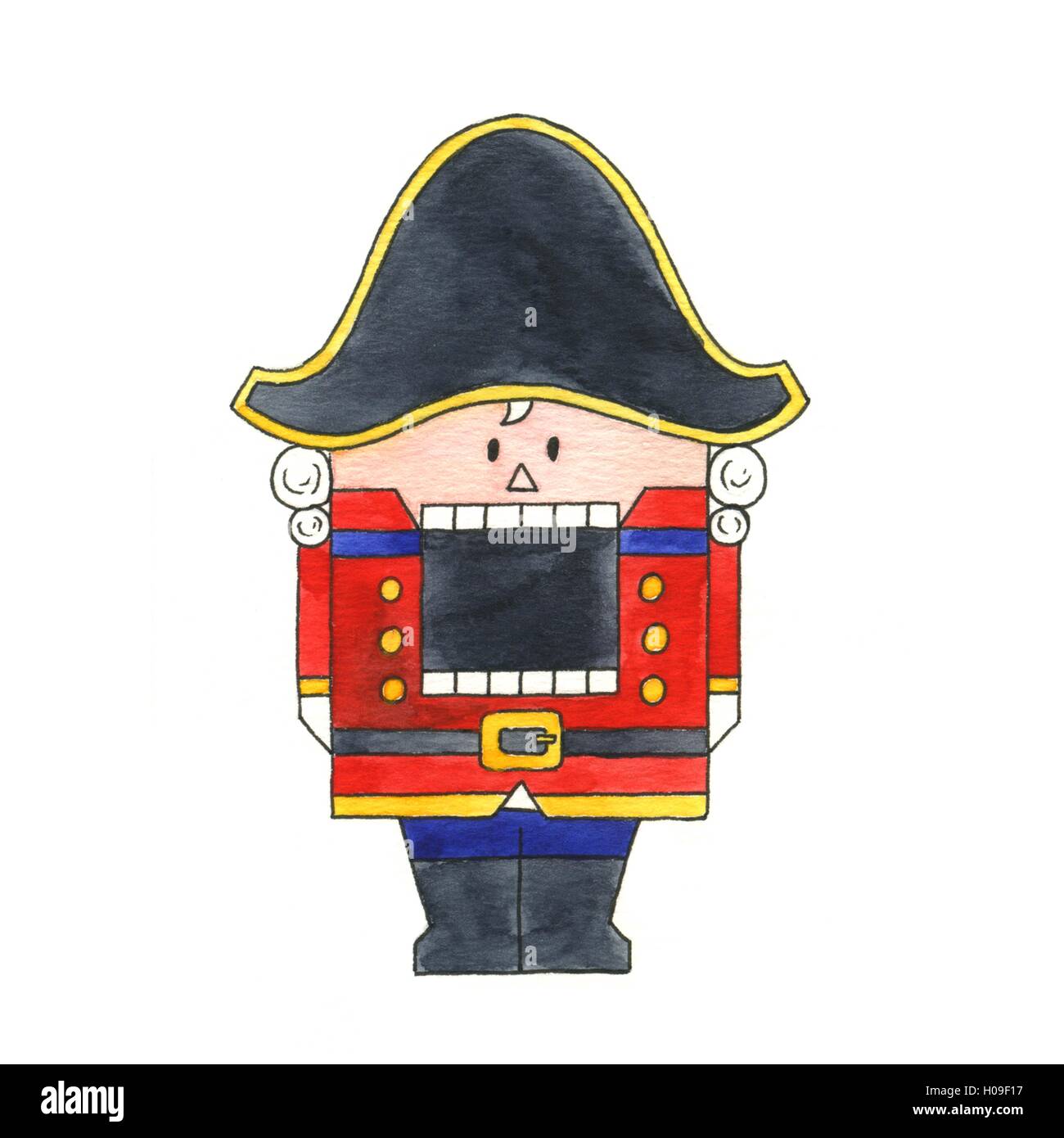 Casse-noisette. Illustration à l'aquarelle sur fond blanc Banque D'Images