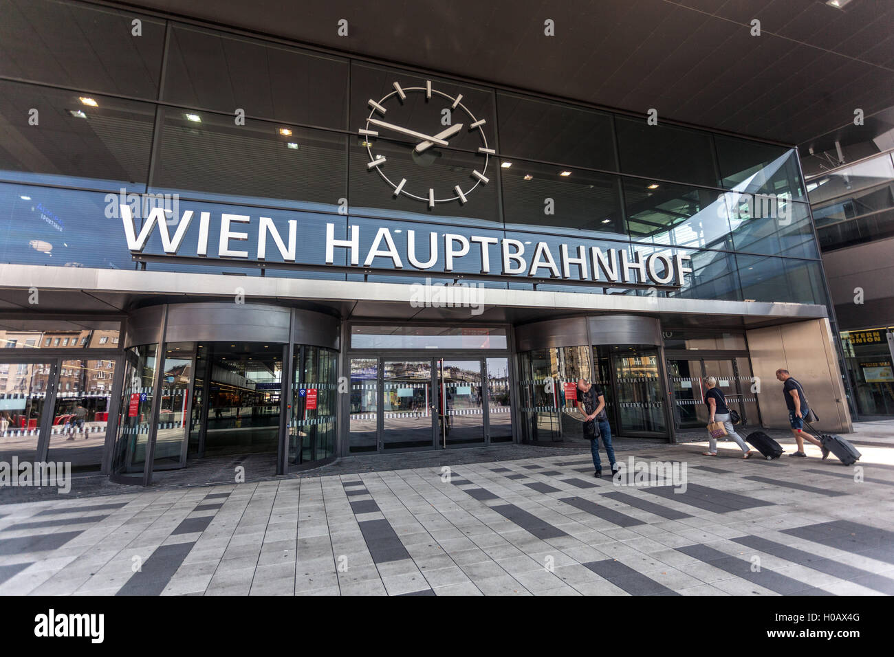 Entrée de la Wien Hauptbahnhof. Gare principale de Vienne, Autriche Banque D'Images