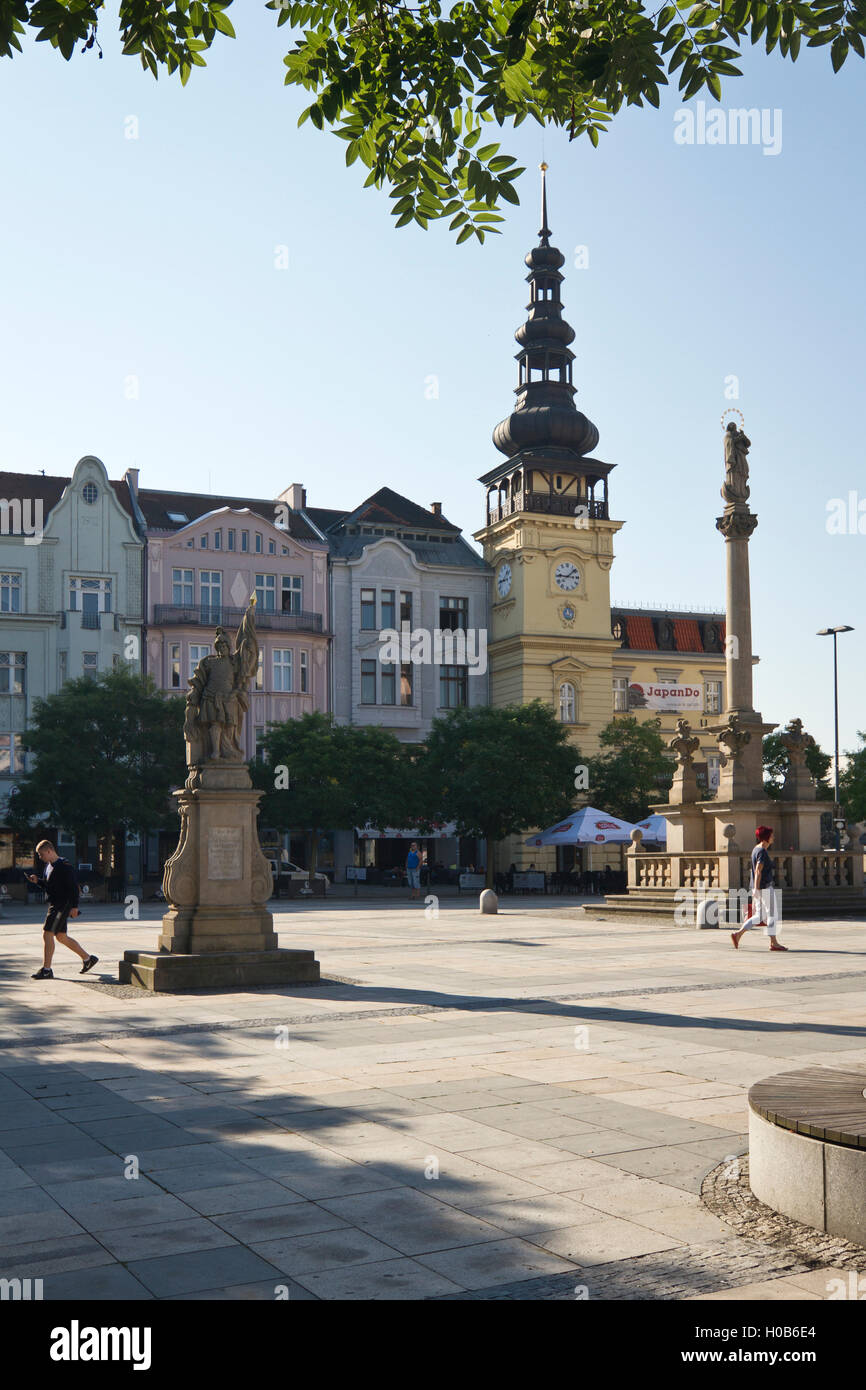 La place Masaryk, Ostrava, République tchèque. Banque D'Images