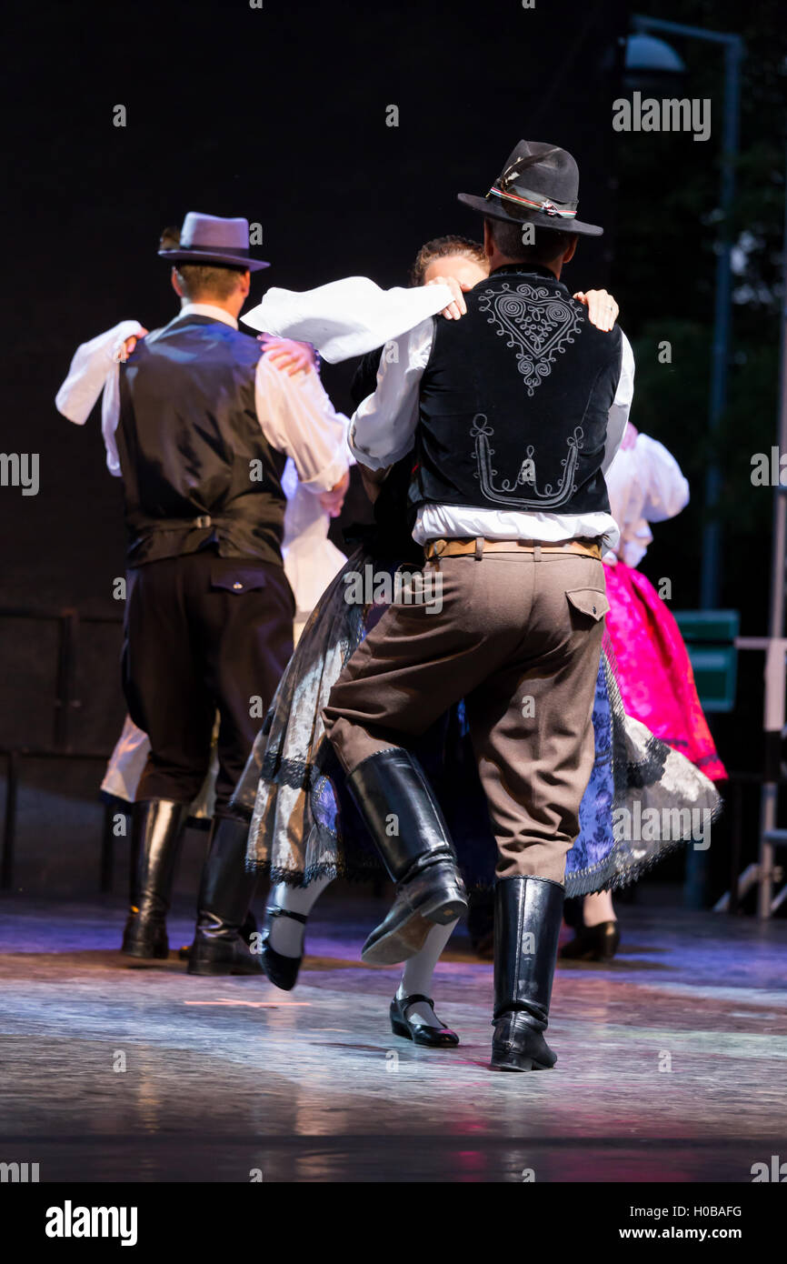 International folk dance festival (Delikapu Folk Dance Festival), ville de Pecs Hongrie, 16 août 2016. Banque D'Images