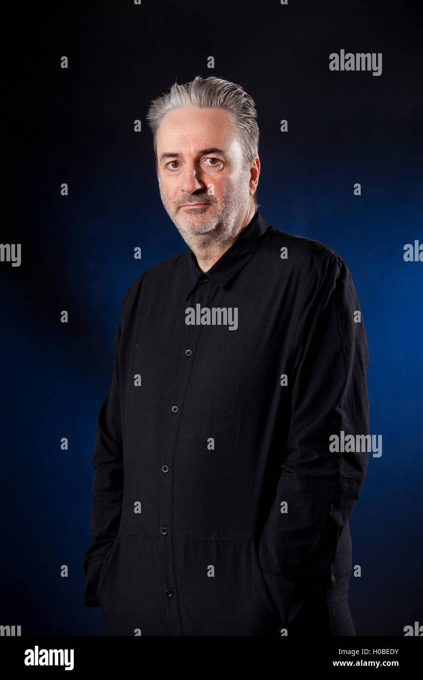 Paul Morley, la musique anglaise, journaliste et présentateur de télévision, à l'Edinburgh International Book Festival. Edimbourg, Ecosse. 25 août 2016 Banque D'Images