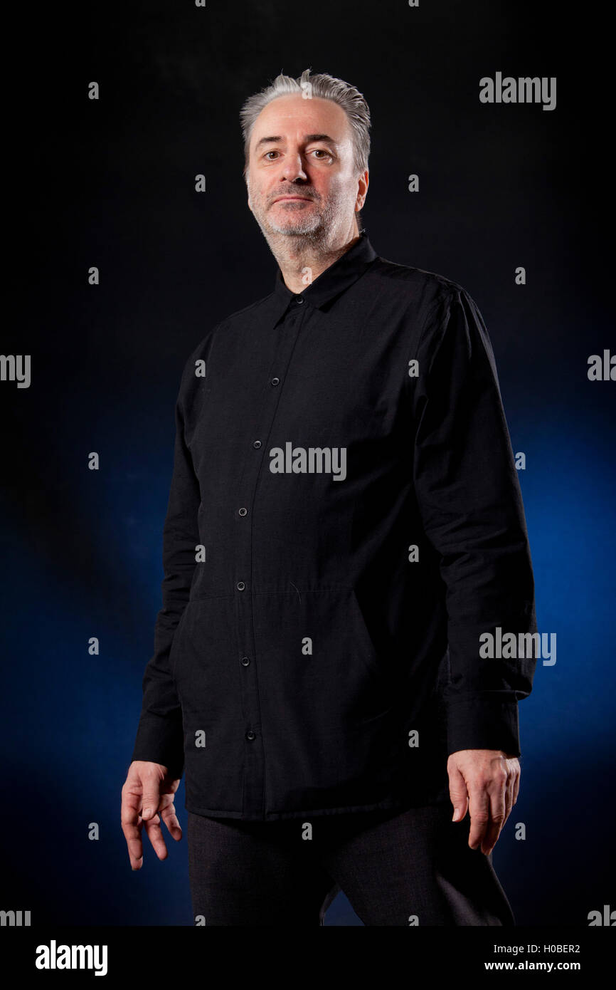 Paul Morley, la musique anglaise, journaliste et présentateur de télévision, à l'Edinburgh International Book Festival. Edimbourg, Ecosse. 25 août 2016 Banque D'Images