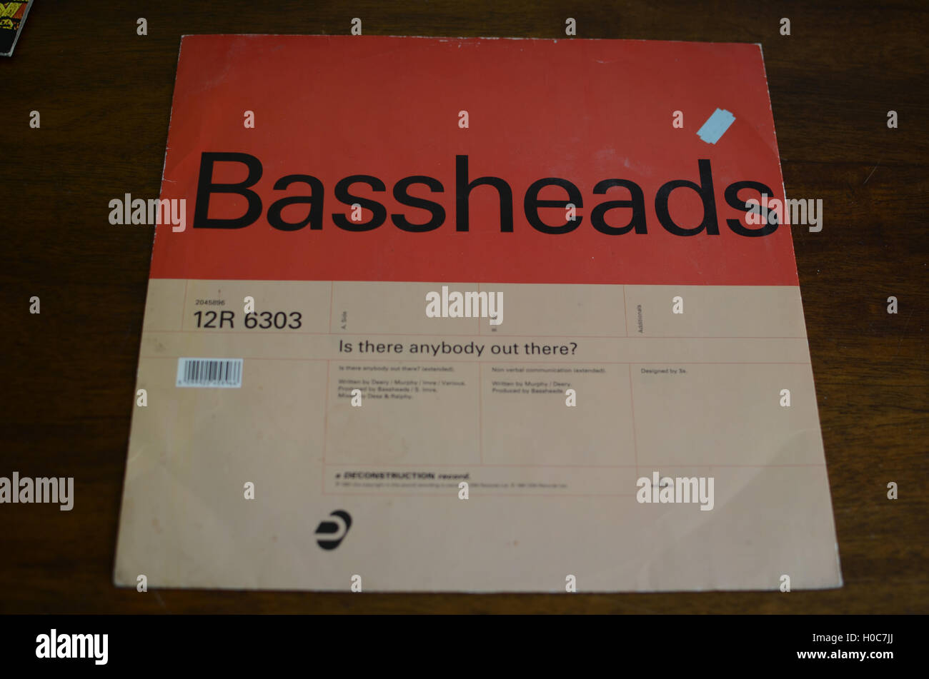 Bassheads, est qu'il y a quelqu'un dehors là, danse, 12" vinyl, couvrir Banque D'Images