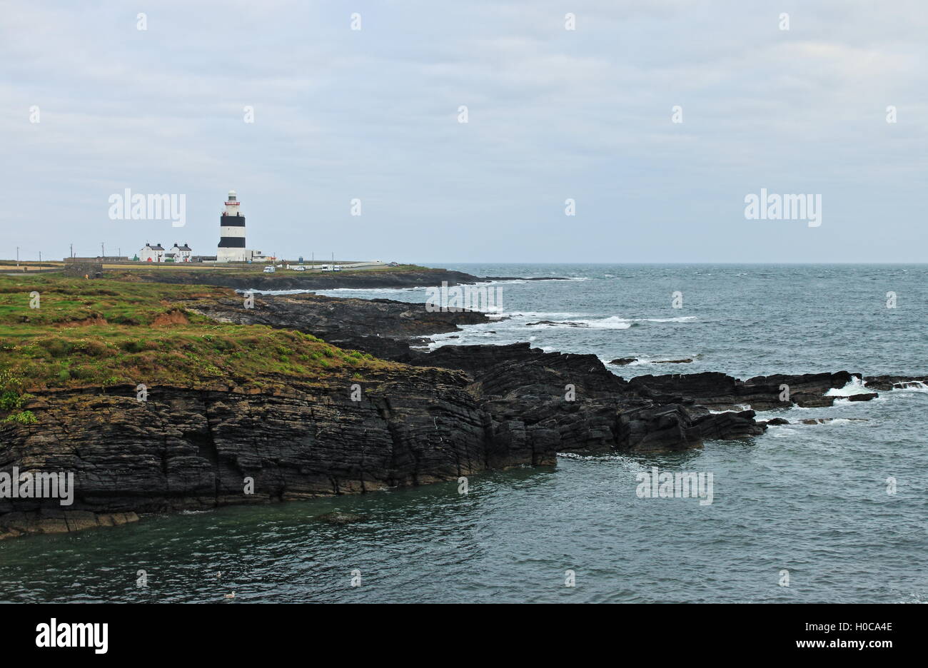Phare de la tête crochet crochet, comté de Wexford, Irlande - HDR Banque D'Images
