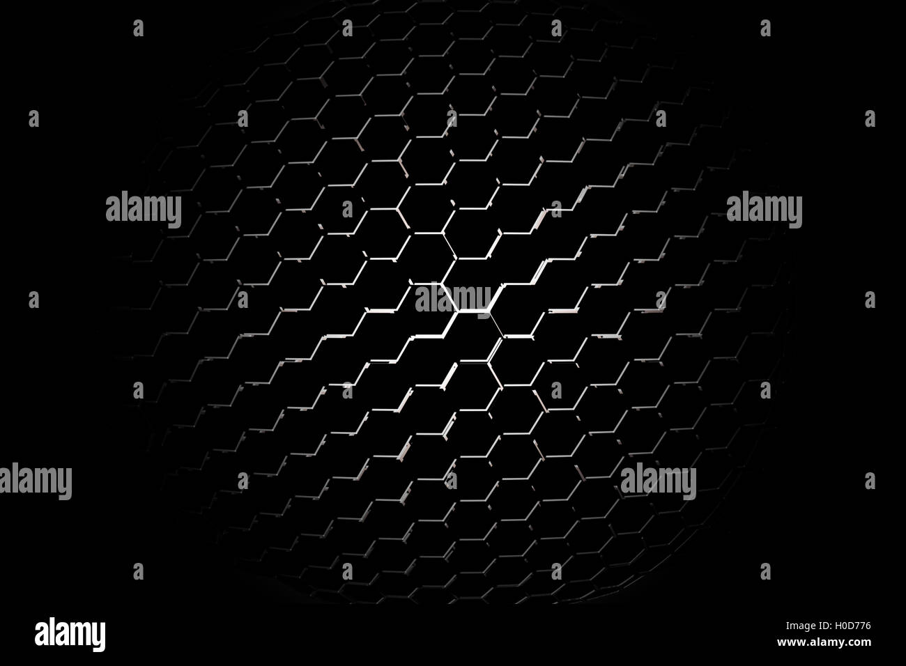 Partie de microphone ou de haut-parleur. noir et chrome grillage métallique courbe. contexte et la texture. Banque D'Images