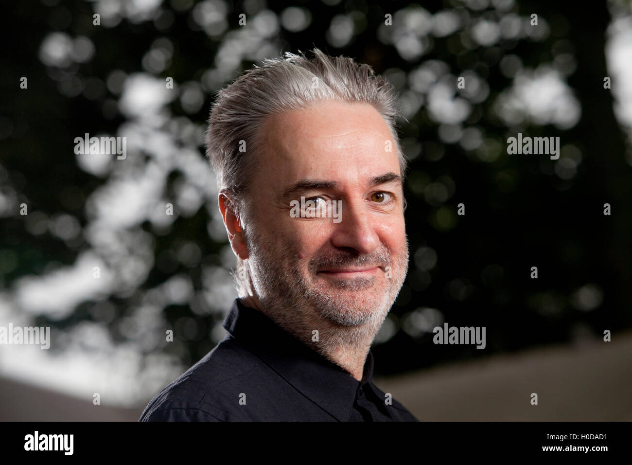 Paul Morley, la musique anglaise, journaliste et présentateur de télévision, à l'Edinburgh International Book Festival. Edimbourg, Ecosse. 25 août 2016 Banque D'Images