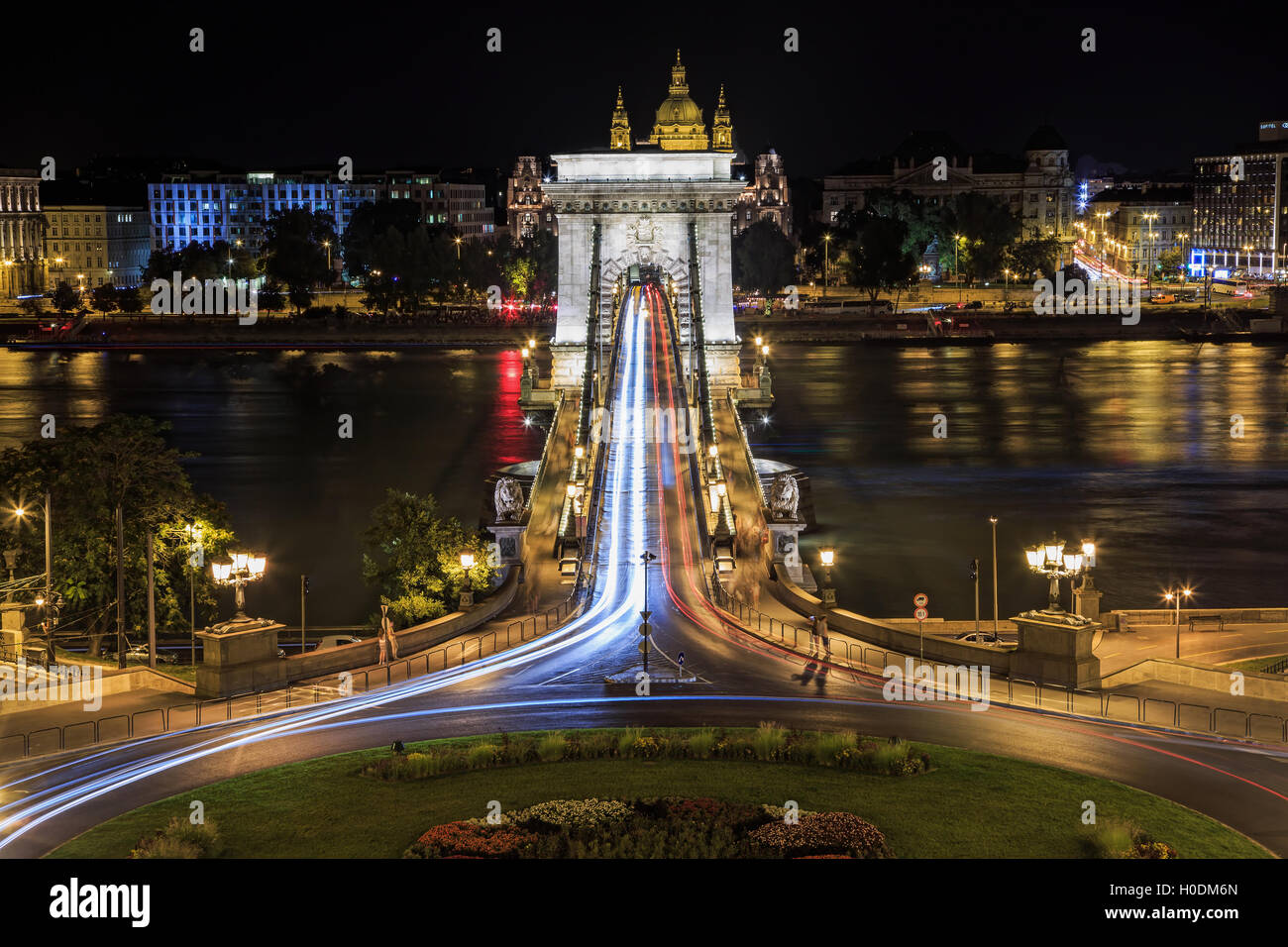 Pont des chaînes à Budapest, Hongrie. Banque D'Images