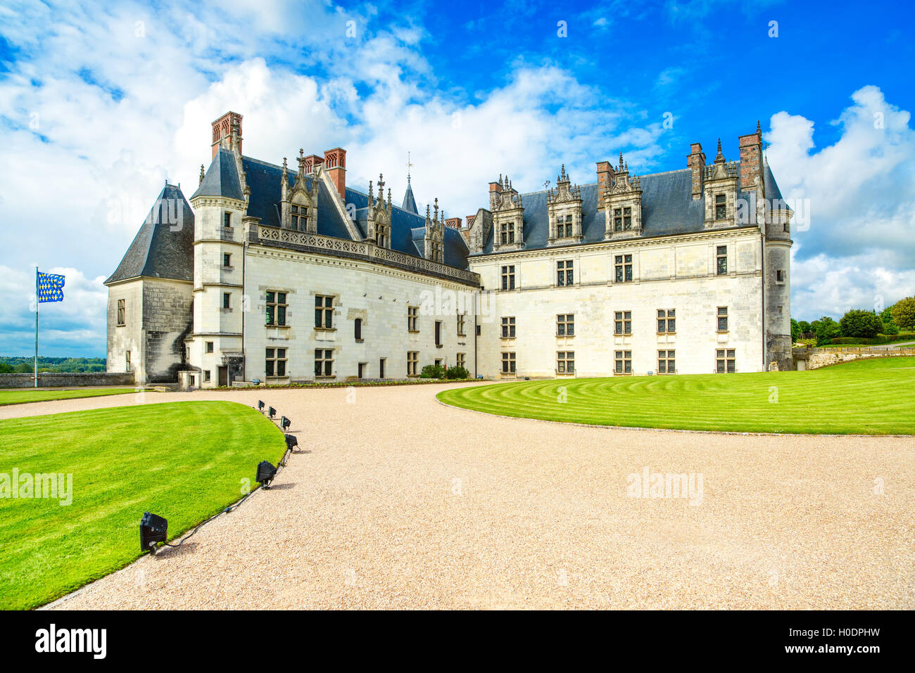 Chateau de Amboise château médiéval, Leonardo Da Vinci tombe. Vallée de la Loire, France, Europe. Site de l'Unesco. Banque D'Images