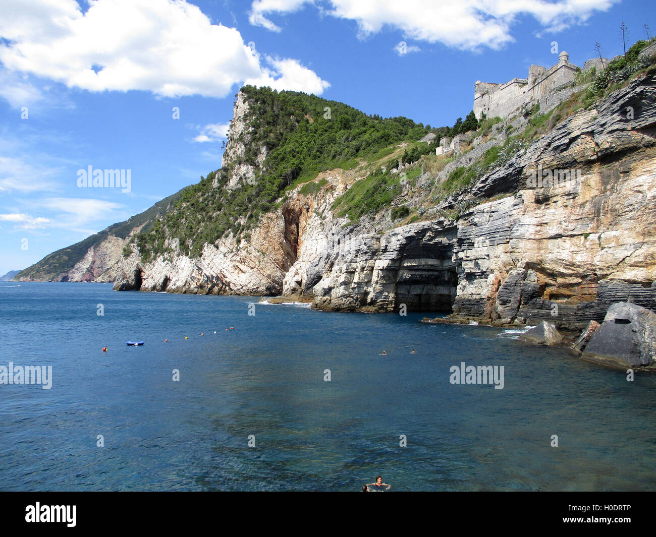 Vue de la côte et la mer autour de la Spezia, ligurie, italie Banque D'Images