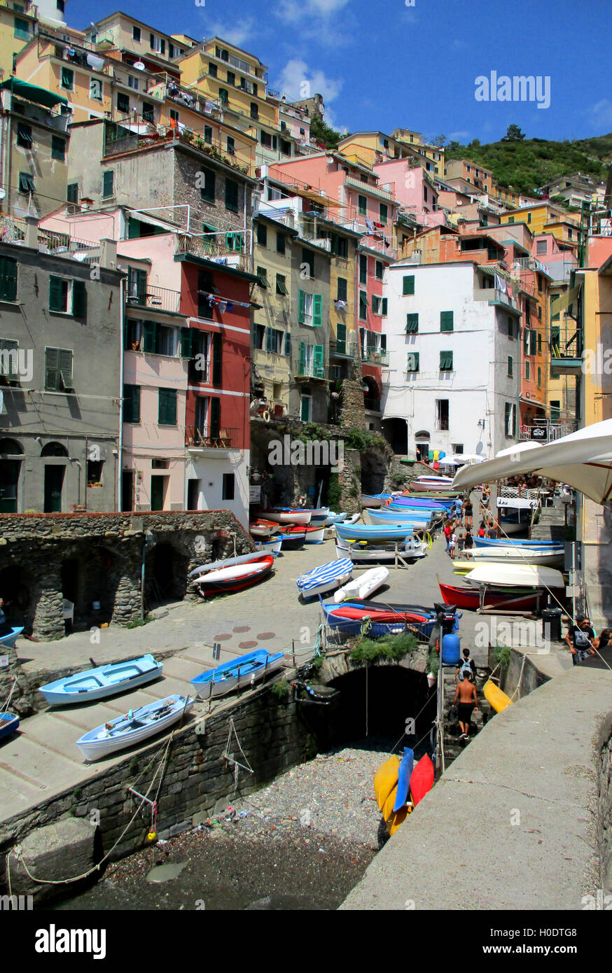 Riomaggiore vue, golfe de 5 Terre, ligurie, italie Banque D'Images
