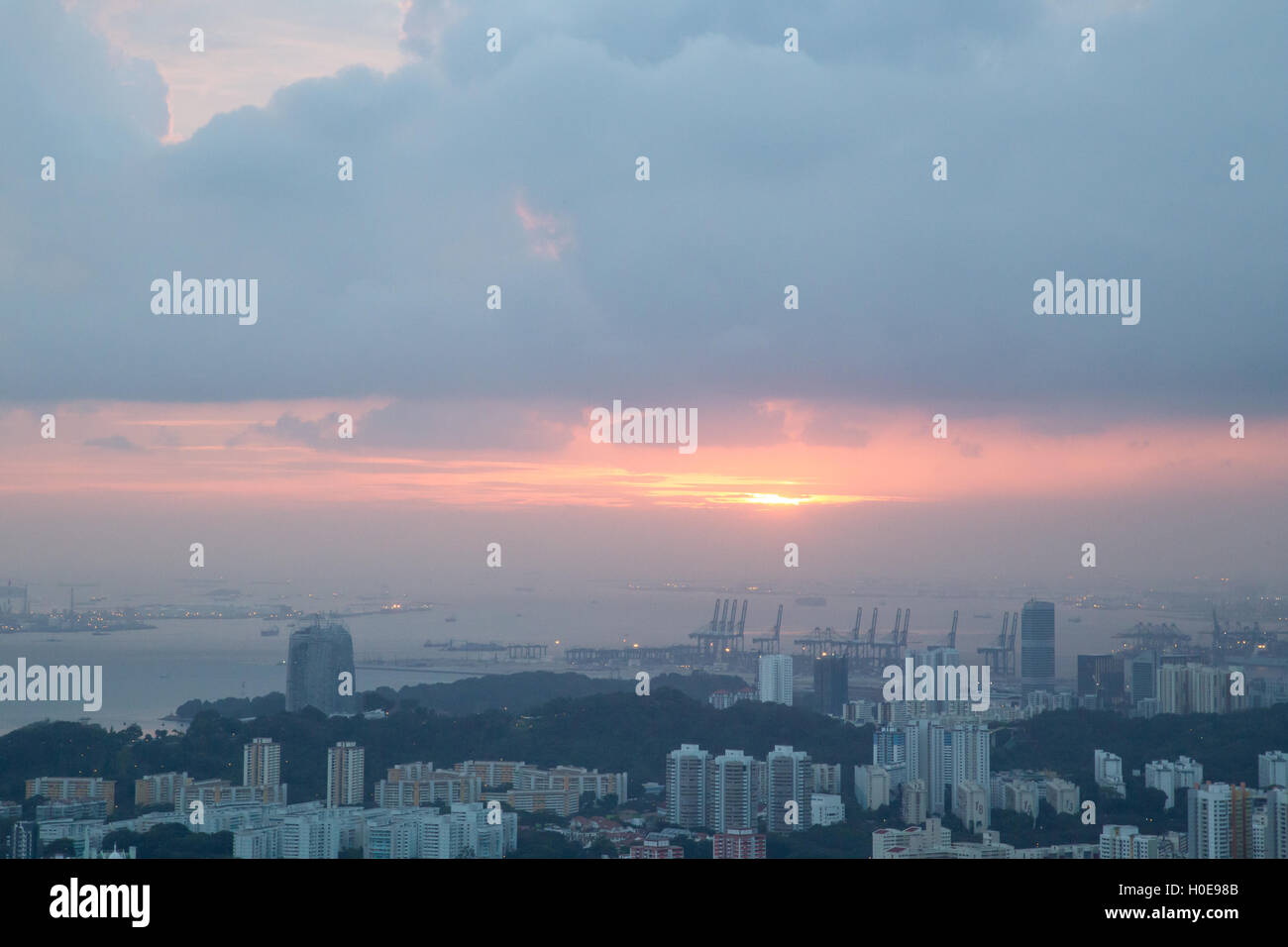 Coucher de soleil sur Singapour Banque D'Images