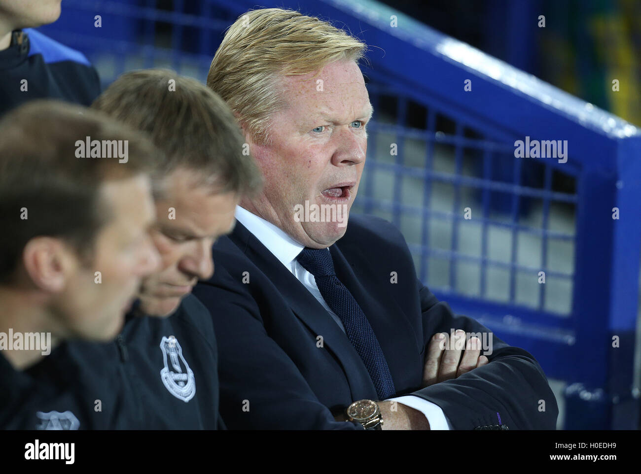 Gestionnaire d'Everton Ronald Koeman lors de l'EFL Cup, troisième tour match à Goodison Park, Liverpool. Banque D'Images