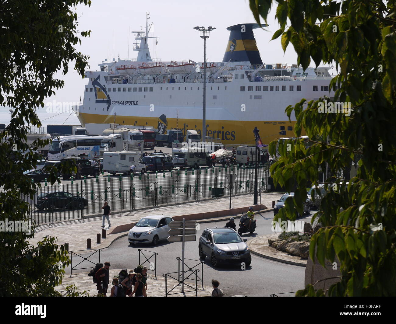 À Bastia, le traversier est prêt pour le départ Banque D'Images