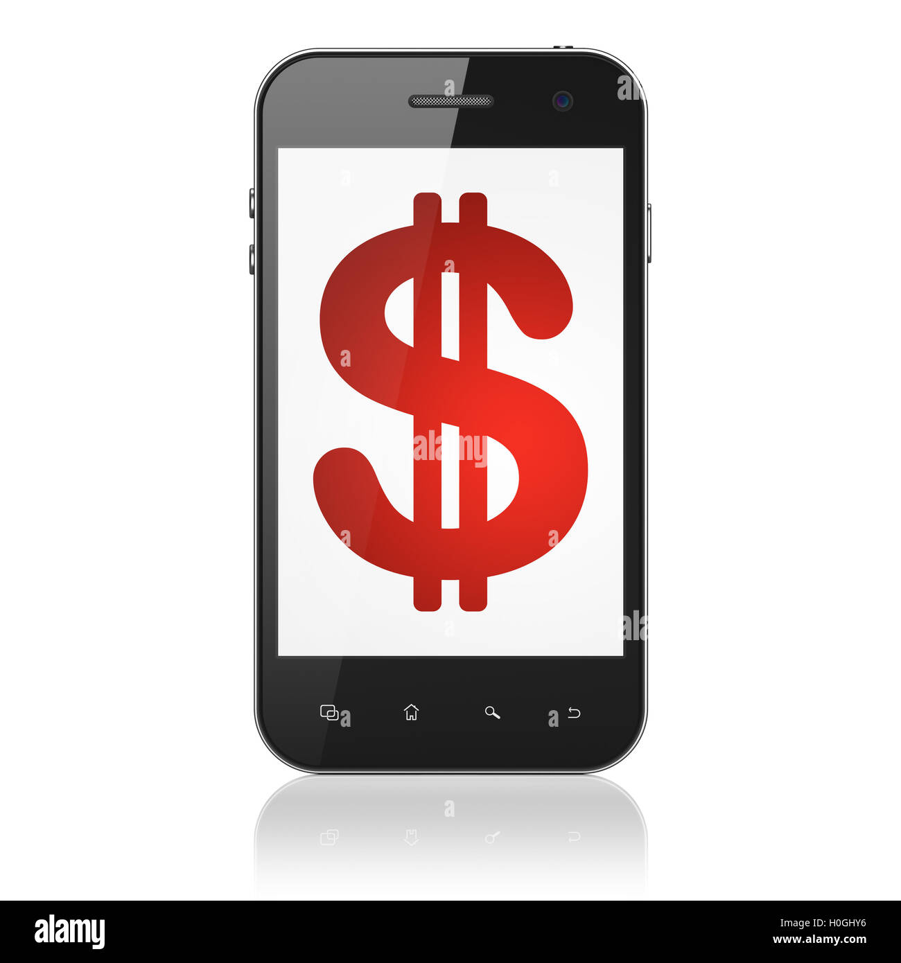 Devises : Dollar sur smartphone Banque D'Images