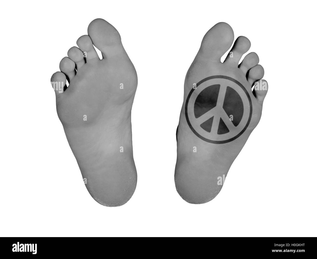 Des pieds humains avec imprimer Banque D'Images