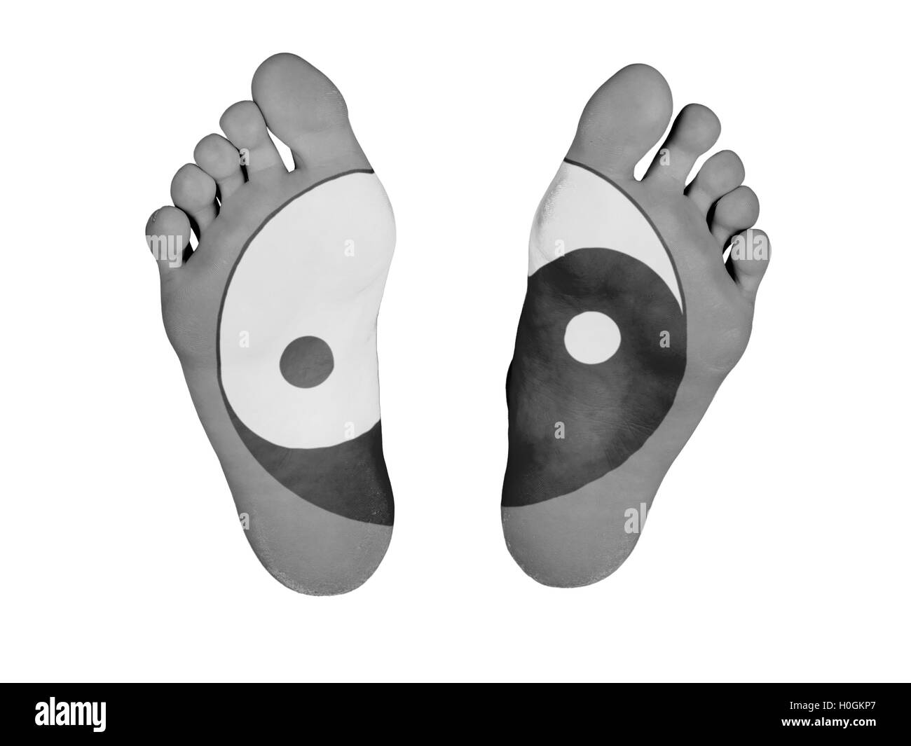 Des pieds humains avec imprimer Banque D'Images