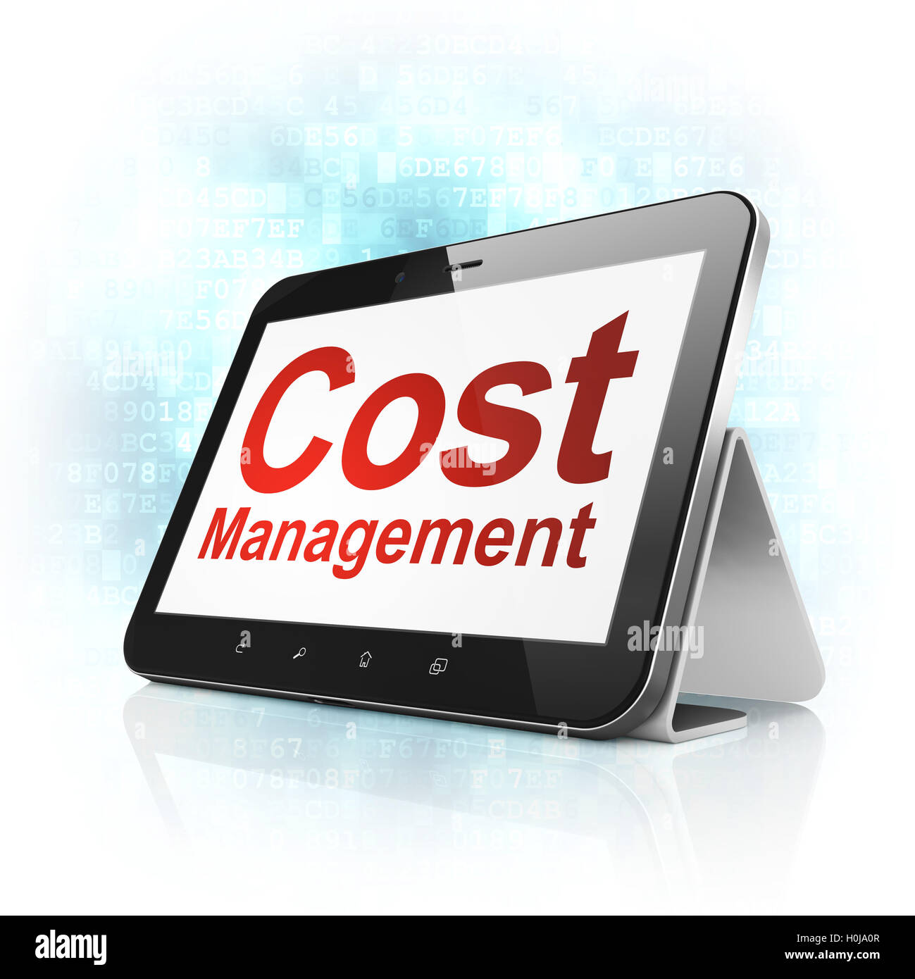 Concept d'entreprise : la gestion des coûts sur tablet PC ordinateur Banque D'Images