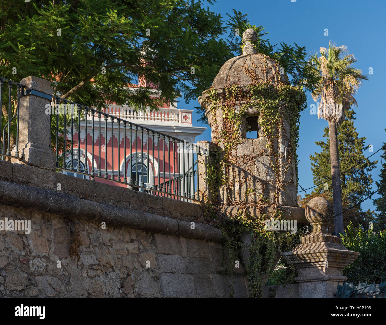 Mur de ville watch tower Evora Portugal Alentejo Banque D'Images
