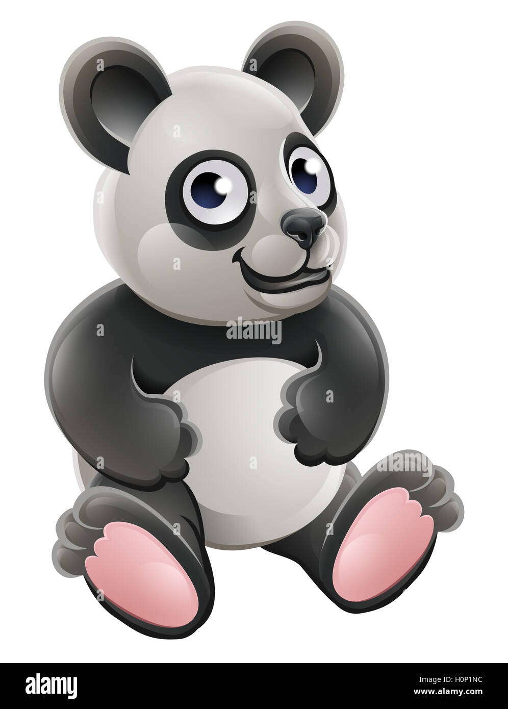 Un dessin animé ours panda mignon personnage animal Banque D'Images