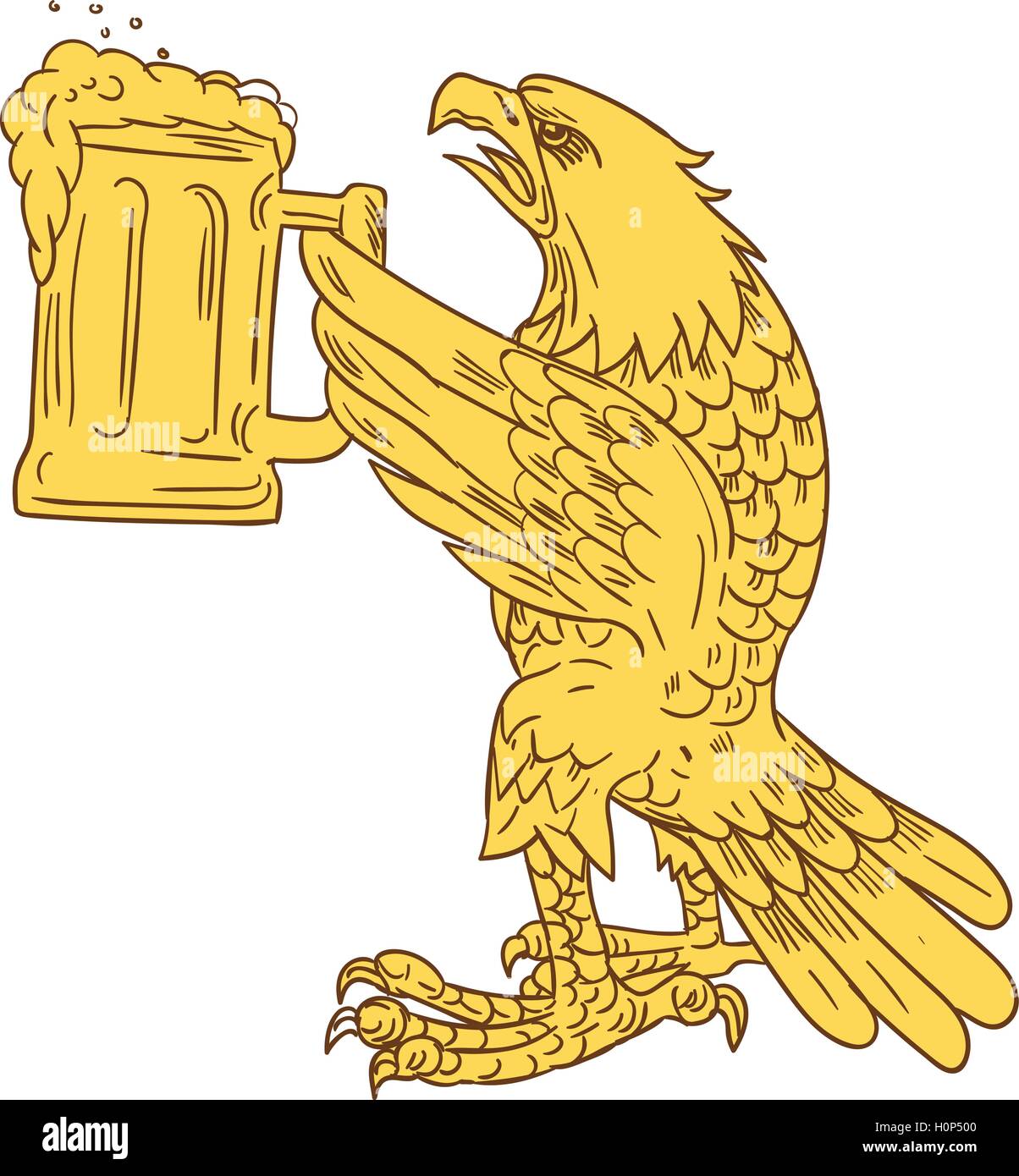 American Bald Eagle Beer Stein Dimensions Illustration de Vecteur