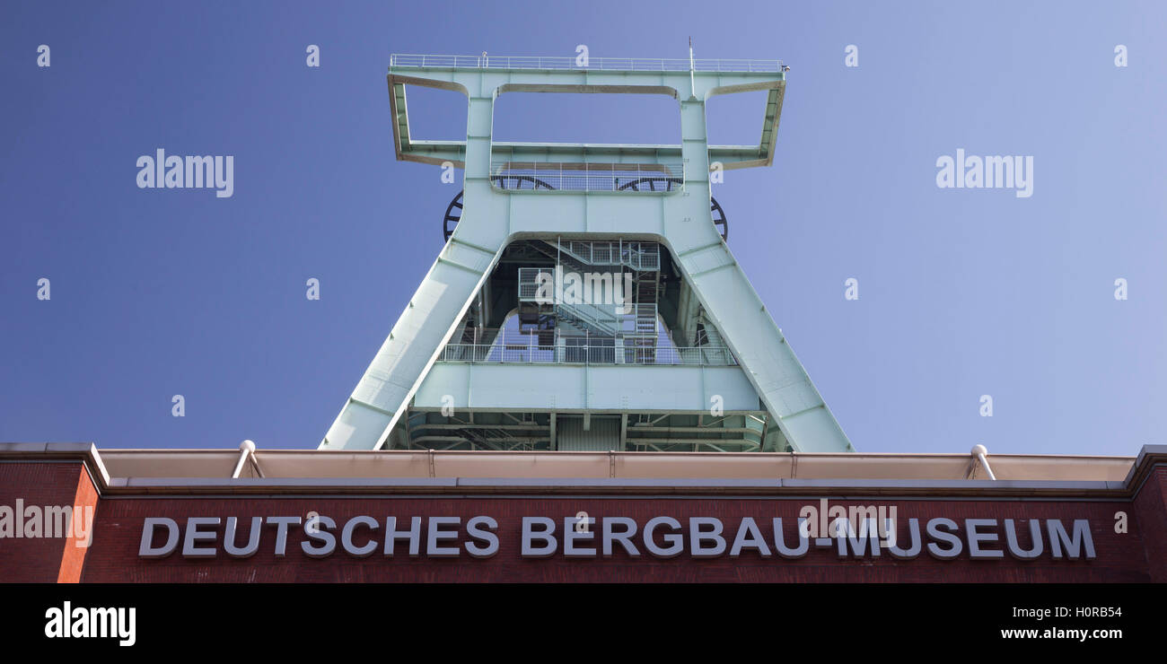 Chevalement, Musée allemand de la mine, de la Ruhr, Bochum, Rhénanie du Nord-Westphalie, Allemagne Banque D'Images