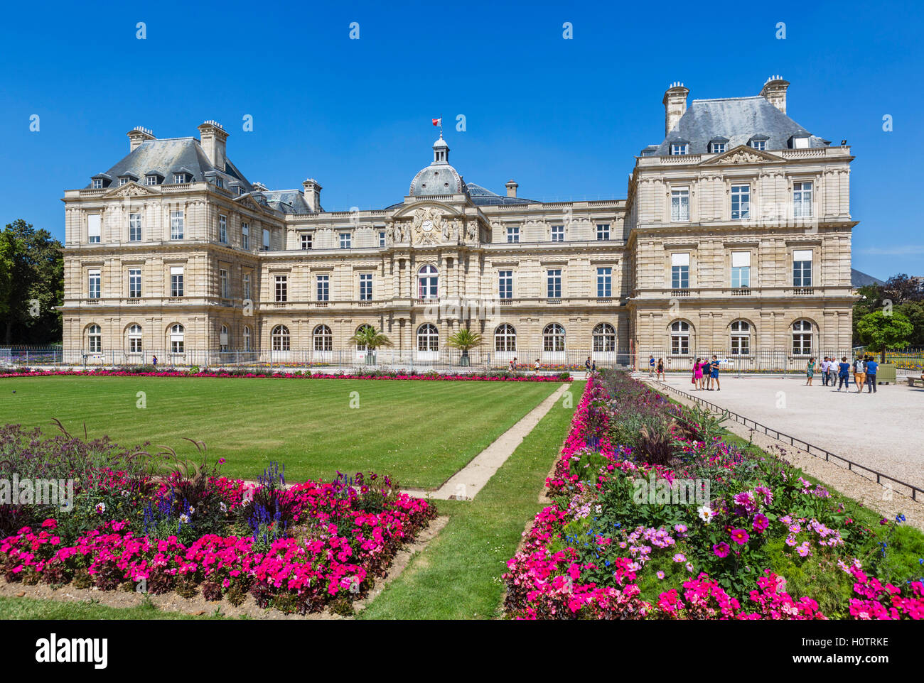 Le Palais du Luxembourg (Palais du Luxembourg), Jardin du Luxembourg (le jardin du Luxembourg), Paris, France Banque D'Images