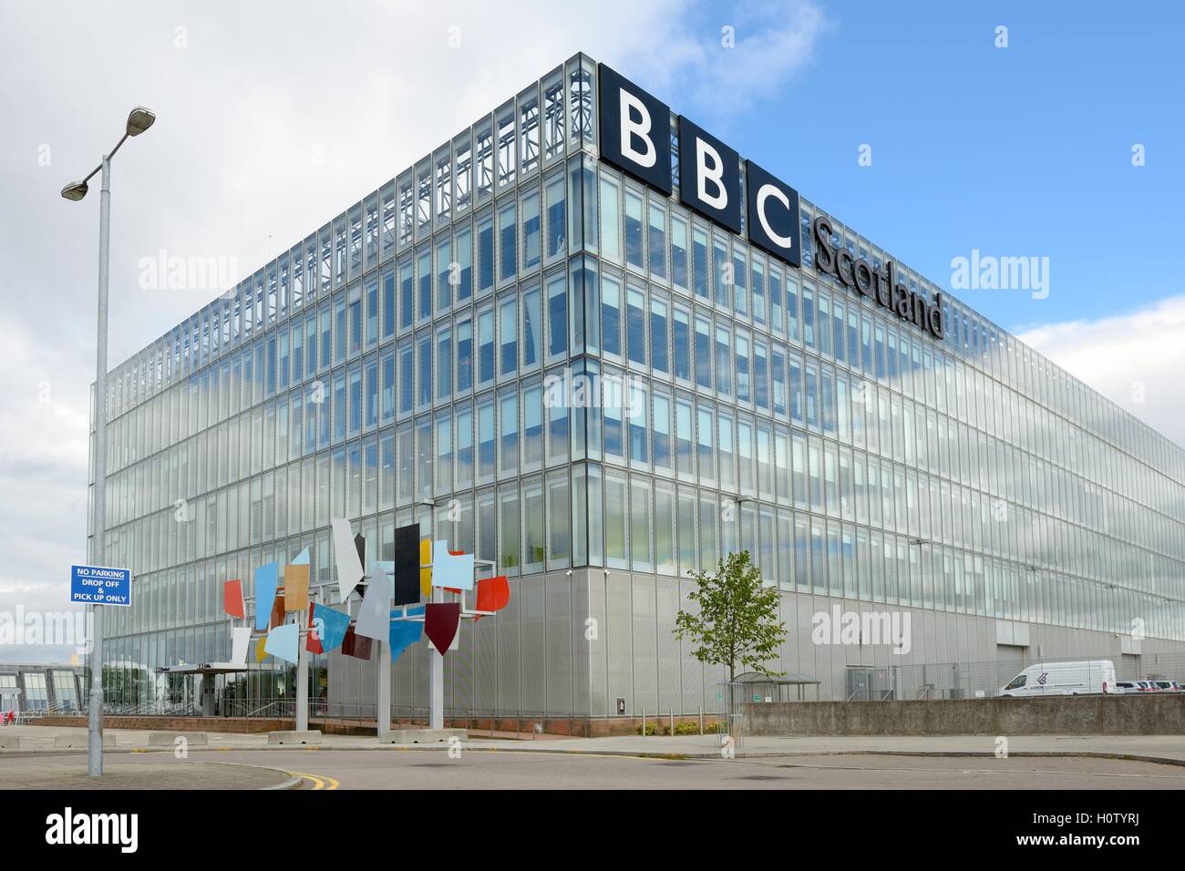 La BBC Scotland studios sur Pacific Quay, Glasgow, Écosse, Royaume-Uni Banque D'Images