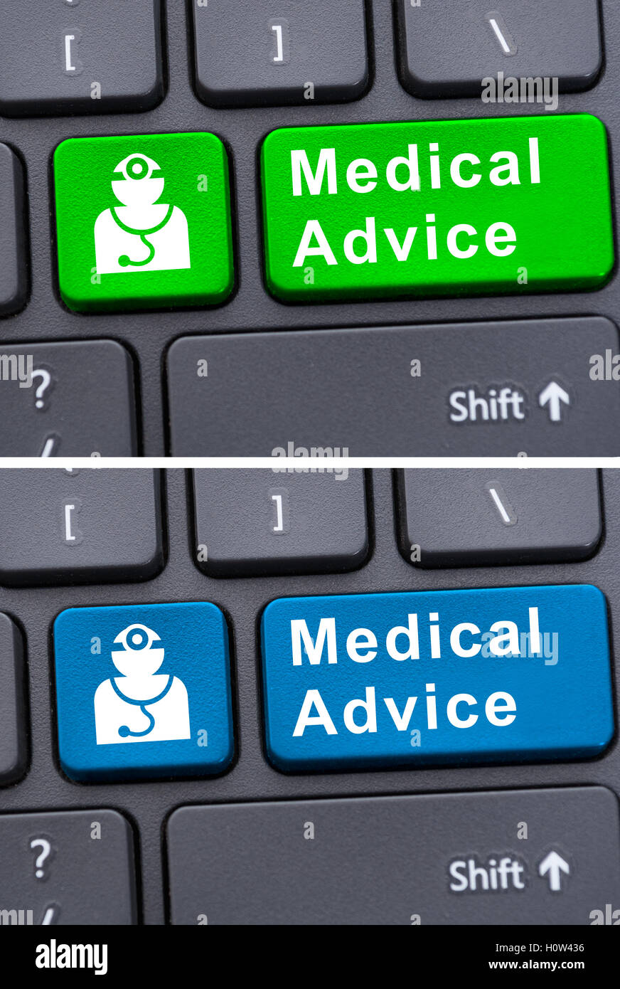 Solution virtuelle avec des conseils médicaux sur la touche clavier moderne Banque D'Images
