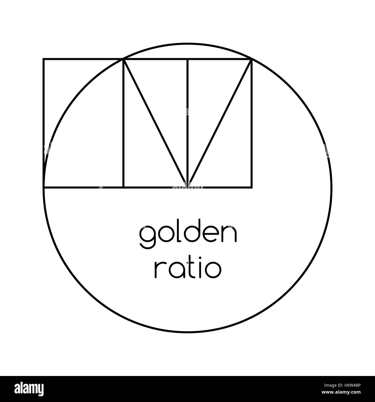 Nombre d'or line graphique sur fond blanc Illustration de Vecteur