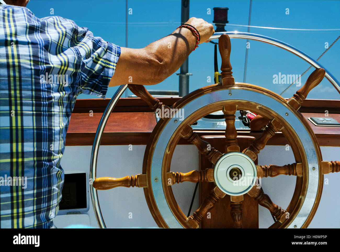 Capitaine de bateau à voile volant Banque D'Images