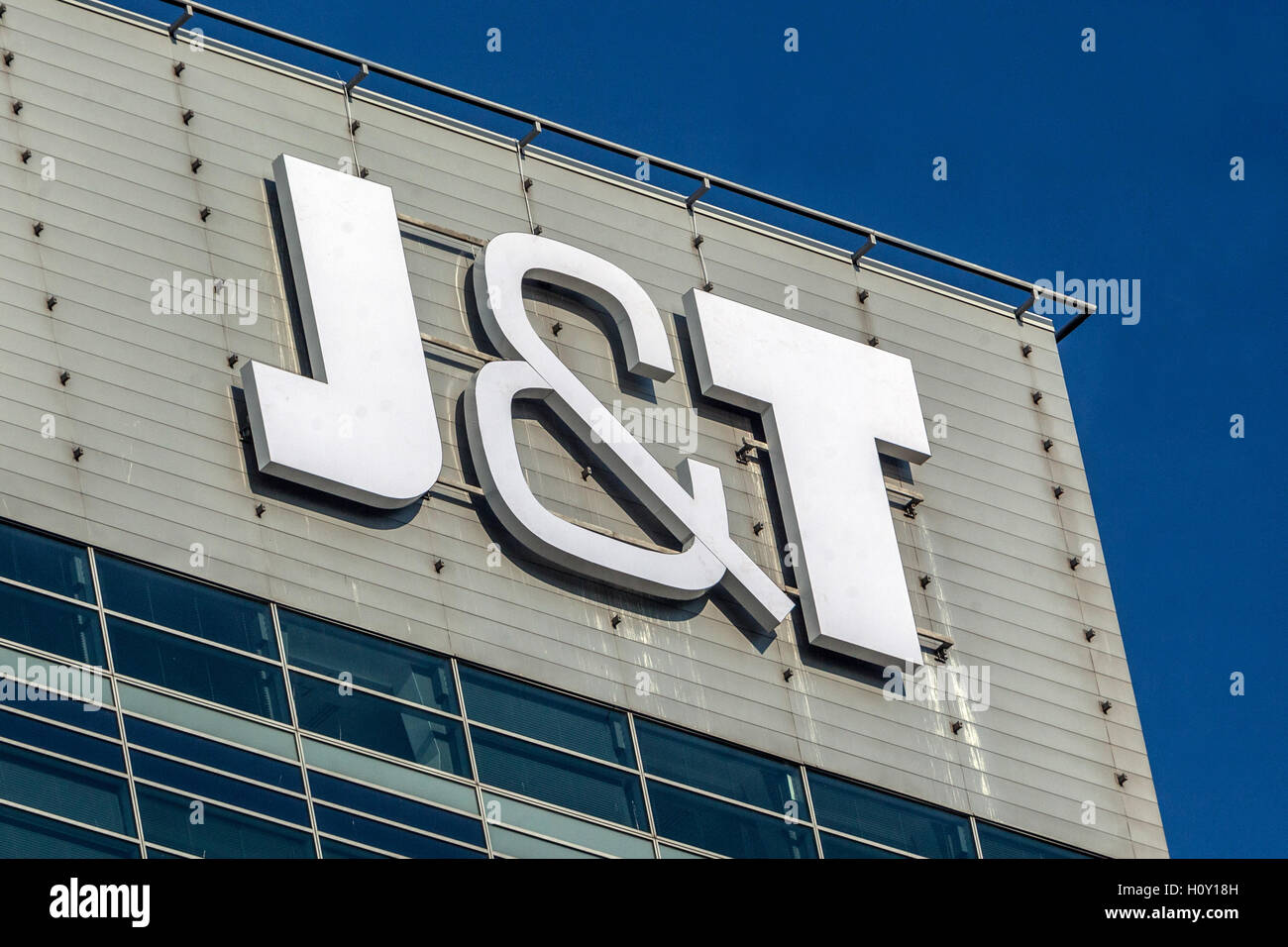 J&T Bank logo, signe, Bratislava, Slovaquie, Europe Banque D'Images