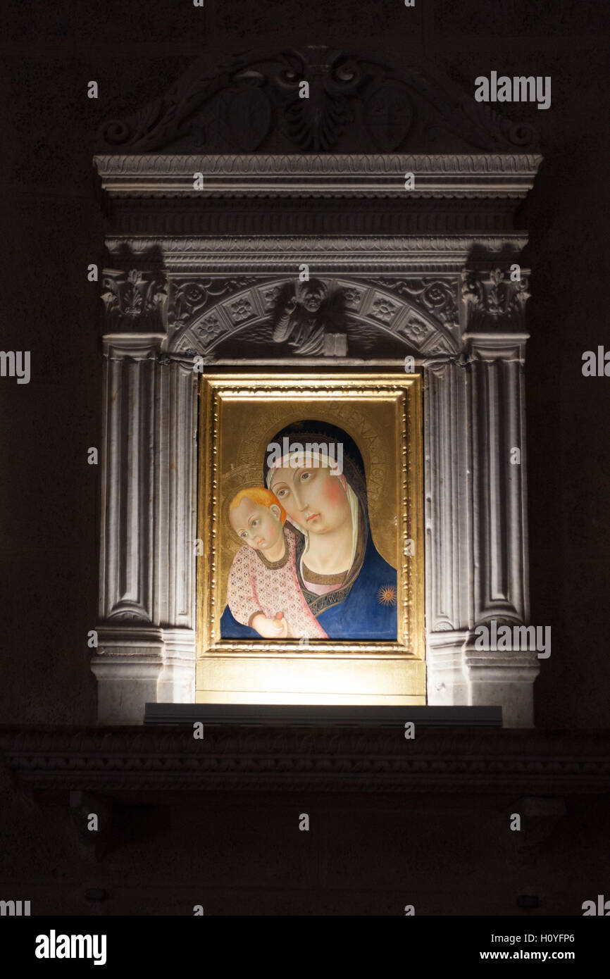 Madonna del Pilastro Sano di Pietro Duomo di Montepulciano Banque D'Images