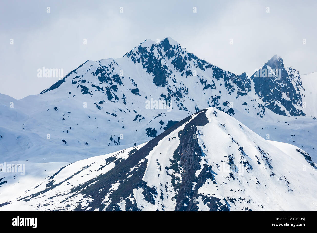 Vue sur montagne neige dans le Sikkim, Inde. Banque D'Images