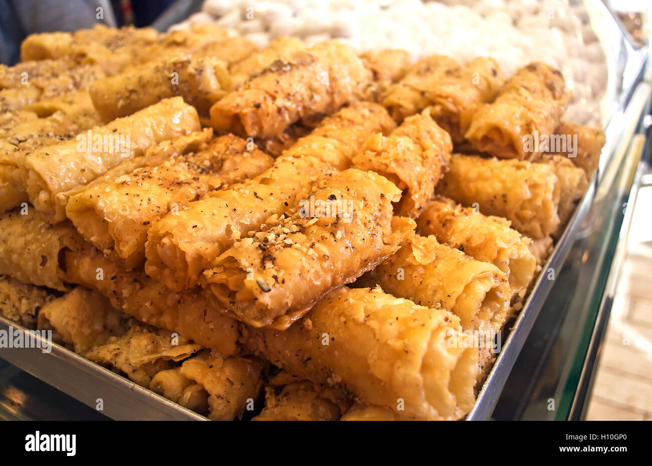 Diples ou thiples grec traditionnel dessert de Noël Banque D'Images