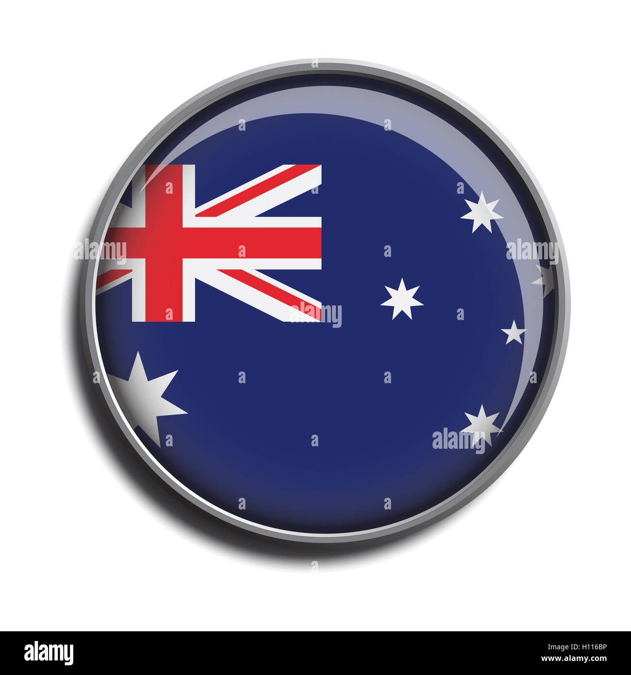 Icône Bouton web drapeau australie Banque D'Images