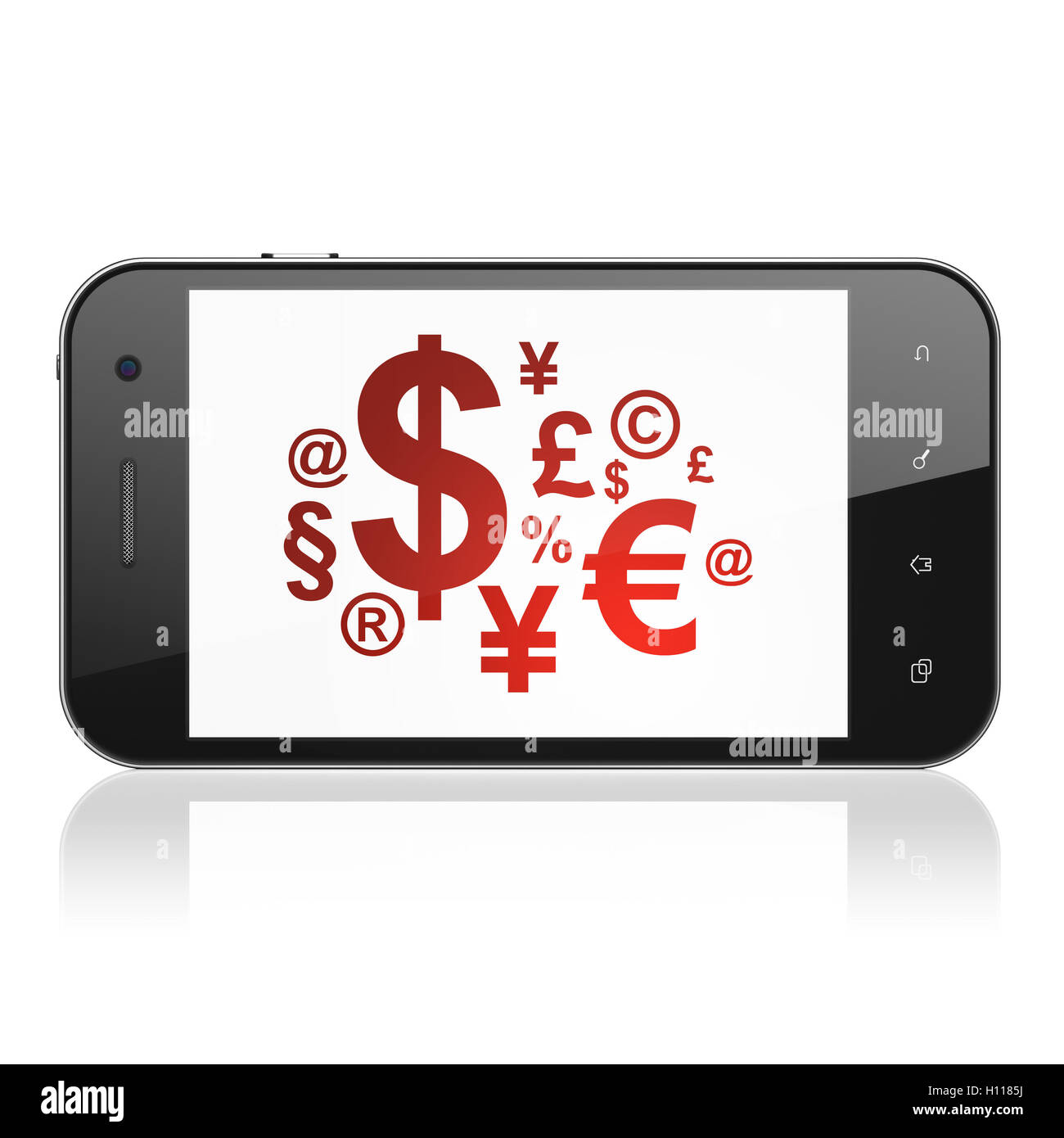 News concept : symbole des finances sur smartphone Banque D'Images