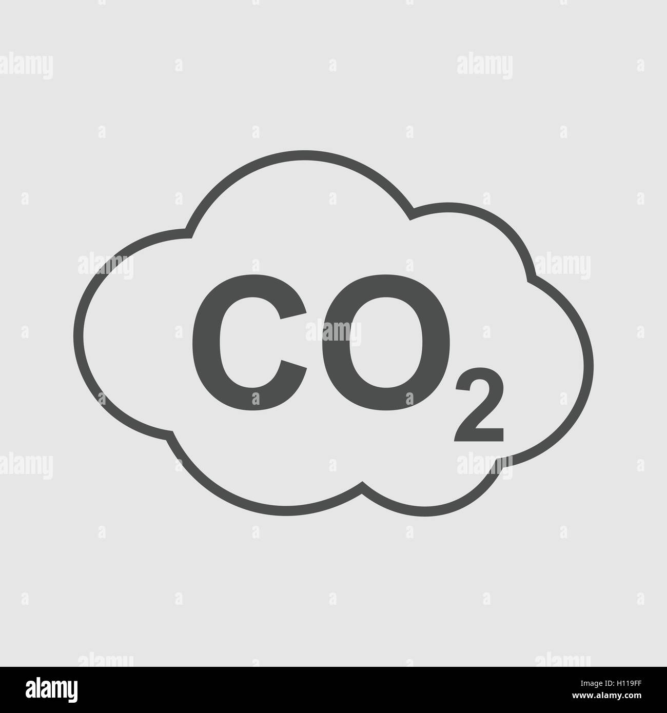 Co2 dioxyde de carbone, l'icône Symbole formule, vector illustration, signe de CO2. Illustration de Vecteur