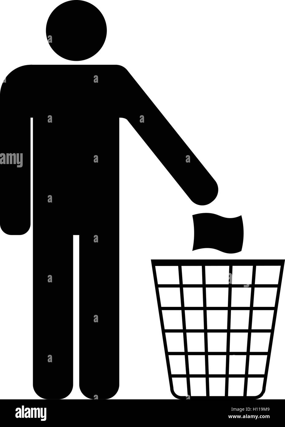 Tidy man symbole, ne pas jeter l'icône, nettoyer, éliminer avec soin symbole. vector illustration. Illustration de Vecteur