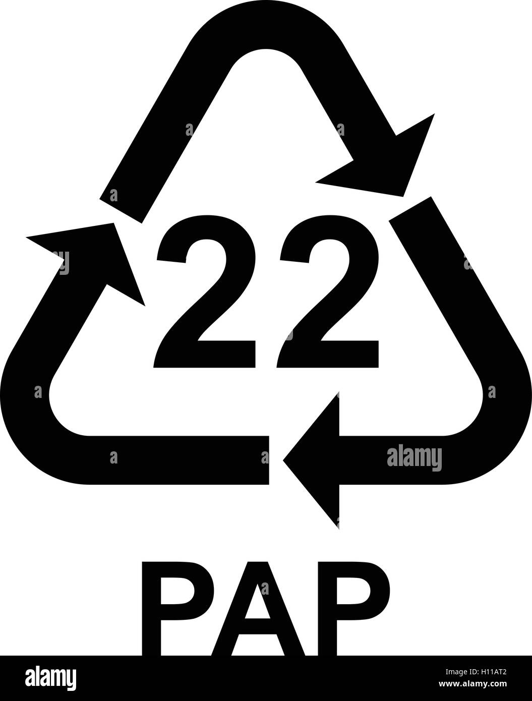 Symbole de recyclage de papier carton 22 pap, vector illustration Image  Vectorielle Stock - Alamy