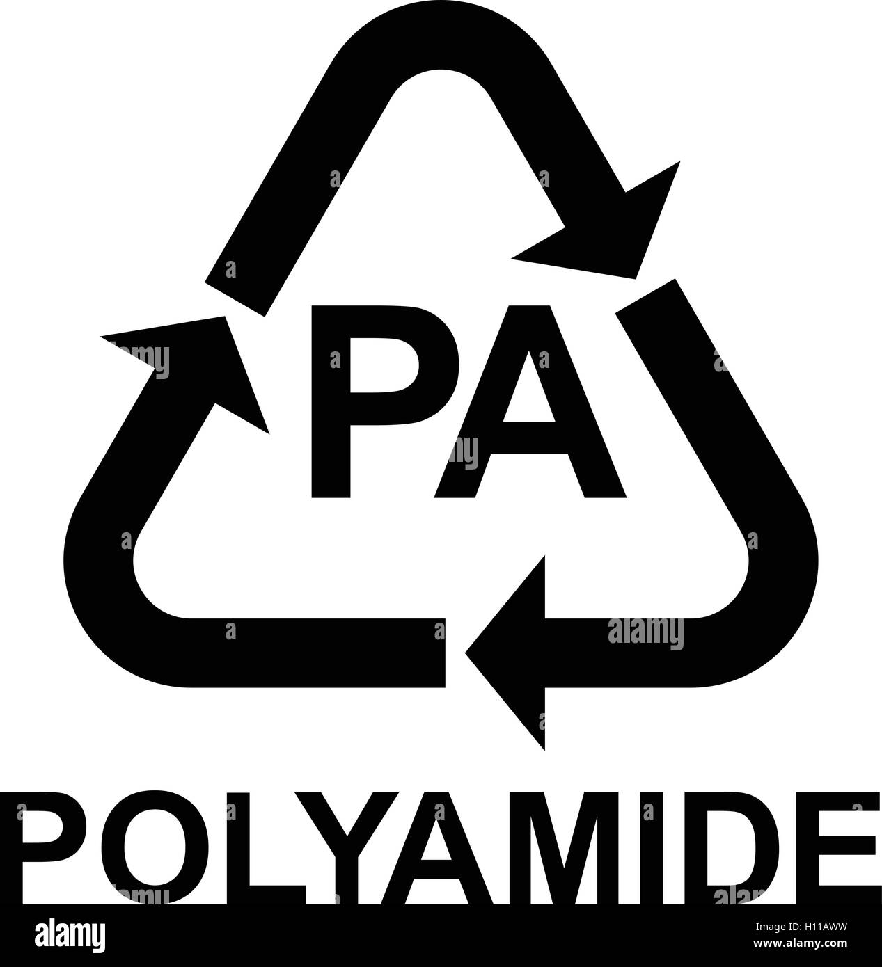 Symbole de recyclage plastique polyamide pa, vector illustration. Illustration de Vecteur