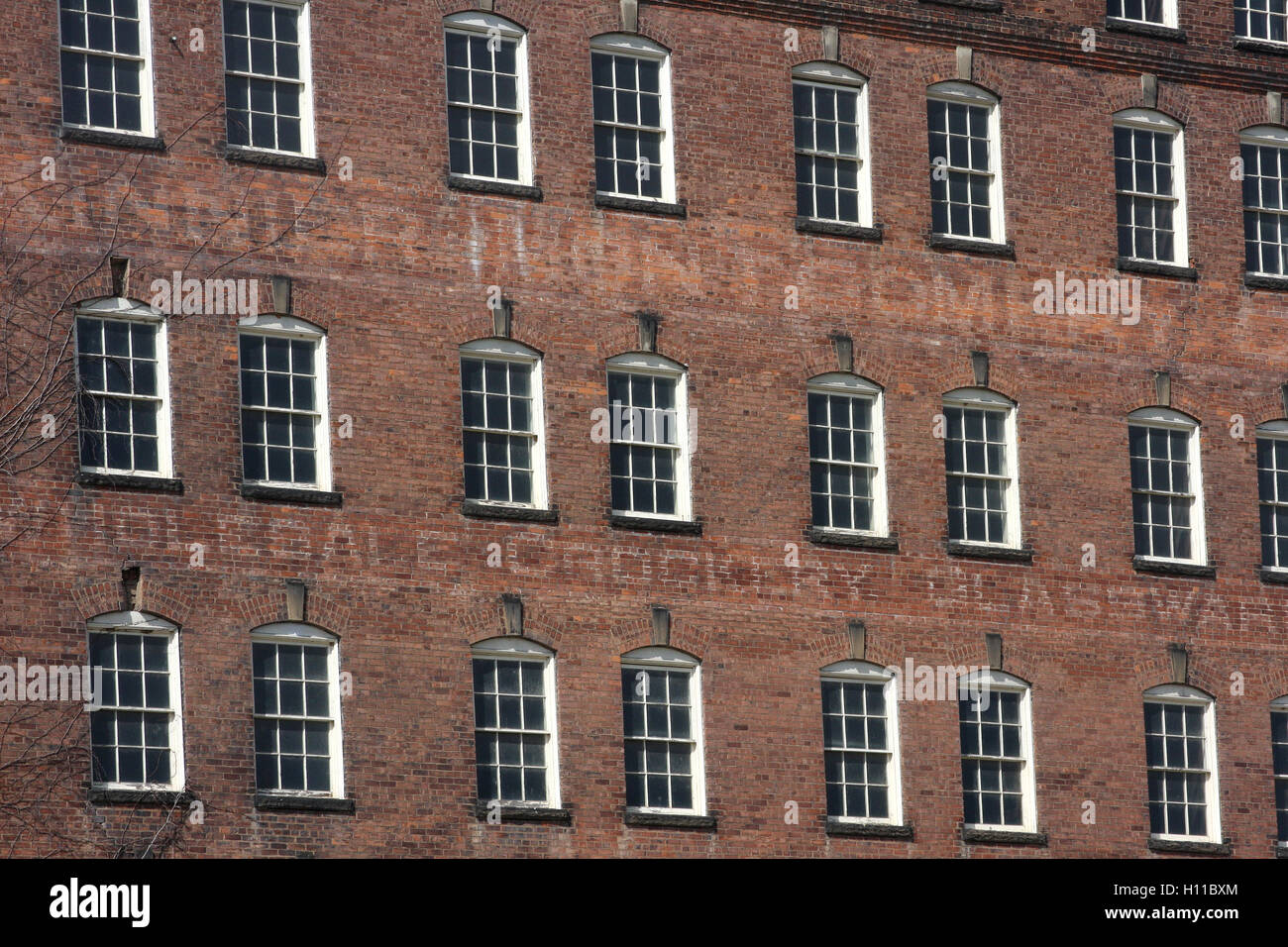 Écrire des détails sur le mur de briques sur le bâtiment dans le centre-ville historique de Lynchburg, Virginie, États-Unis Banque D'Images