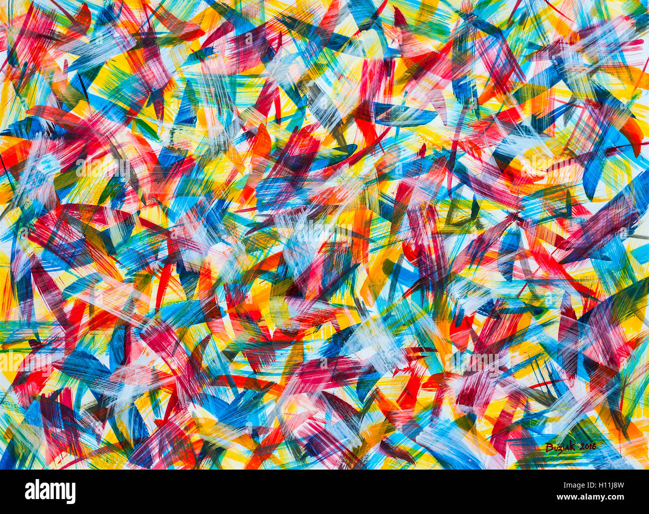 Peinture acrylique "vol" par Ed Buziak - France. Banque D'Images