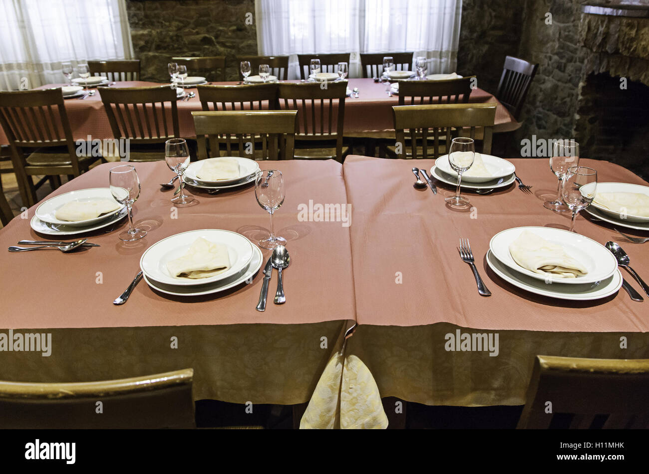 Préparé avec des couverts de table de restaurant, restauration Banque D'Images