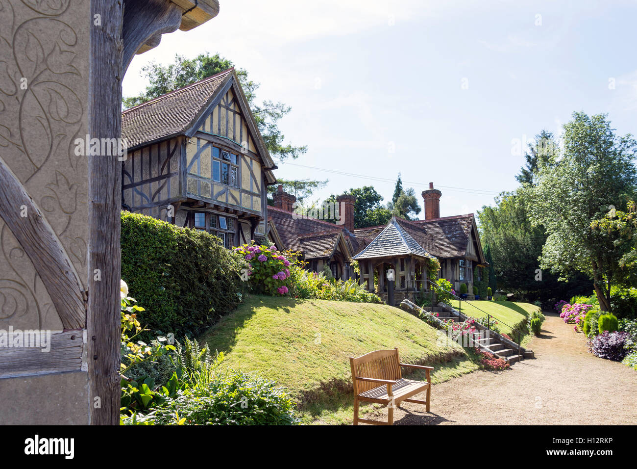 St Mary's Alms Maisons et Chapelle de St Mary, Church Lane, Godstone, Surrey, Angleterre, Royaume-Uni Banque D'Images