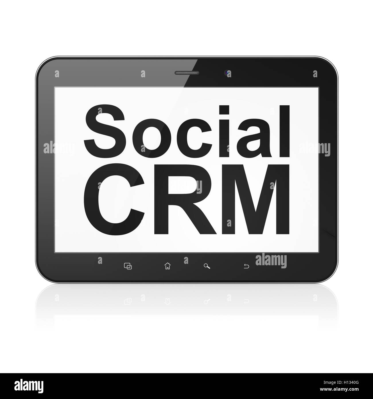 Concept d'entreprise : Social CRM sur tablet PC ordinateur Banque D'Images